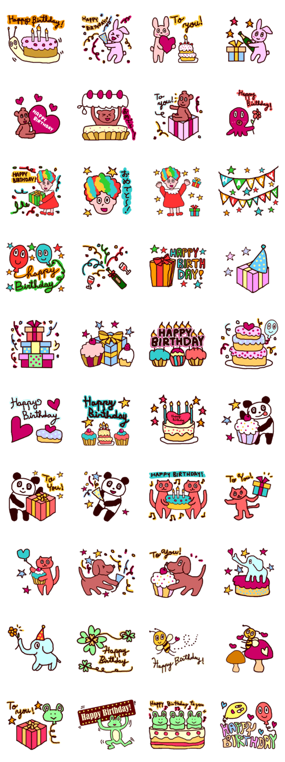 Happy Birthday Lineクリエイターズスタンプ Lineで使えるスタンプを紹介 スタンプひろば