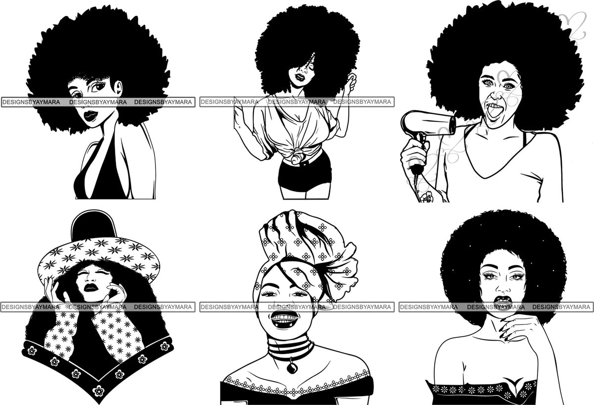 Download Free Bundle African American Woman Melanin SVG Files For ...