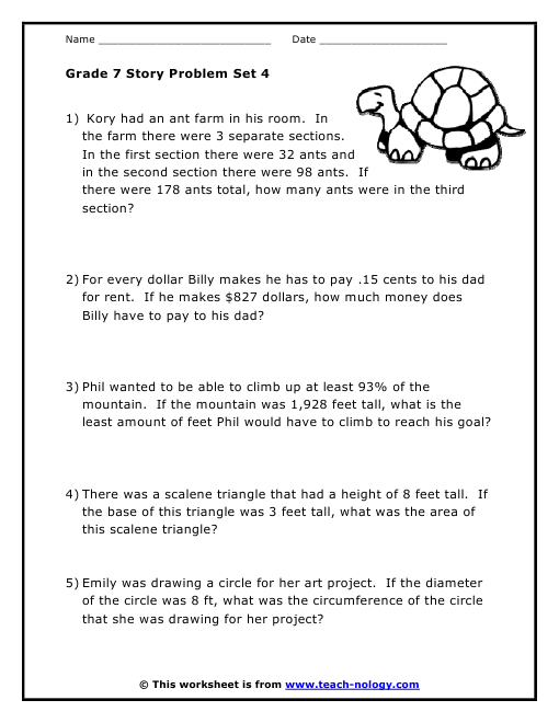 Grade 7 Word Problems Set 4