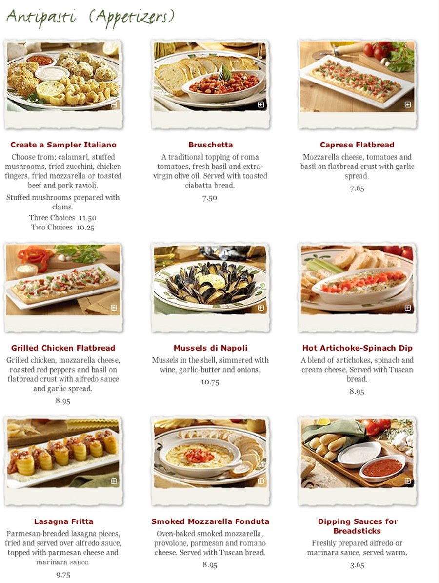 OLIVE GARDEN MENU - Markus Ansara