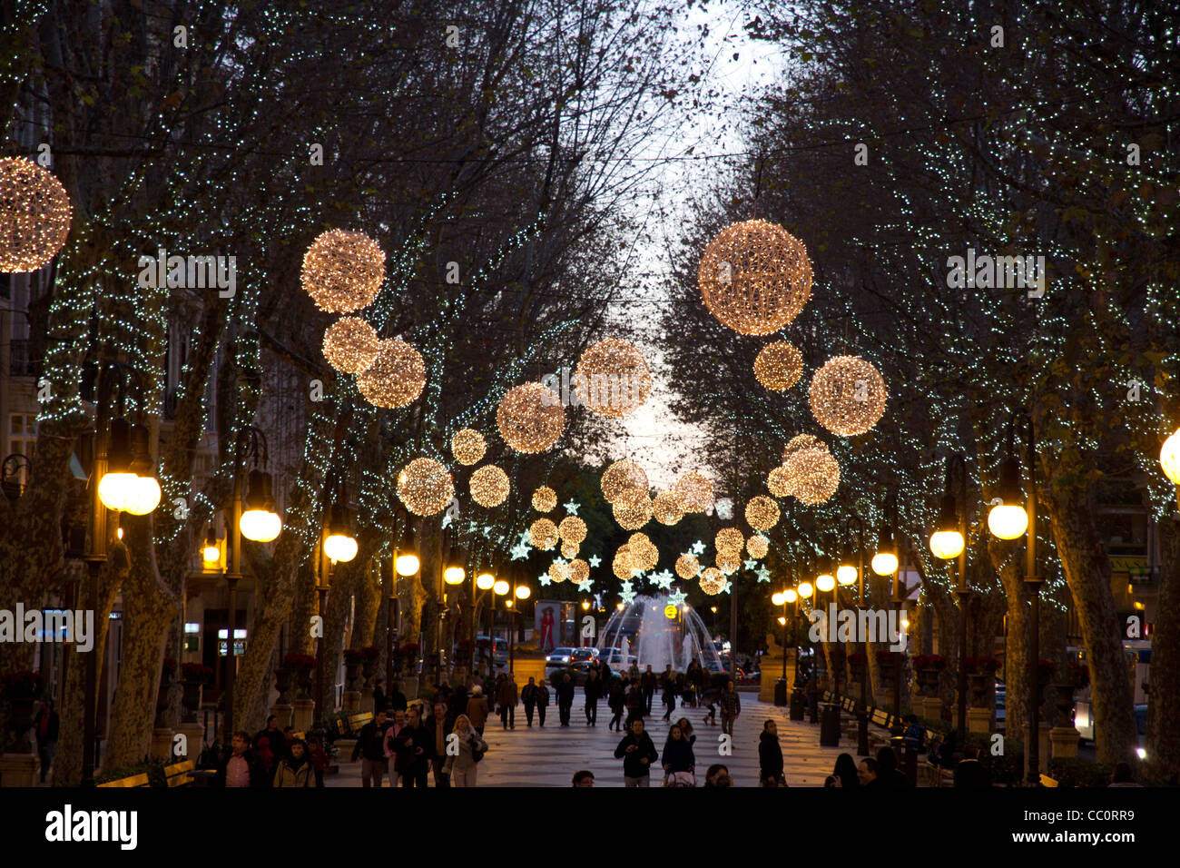  Christmas  decorations  in street Palma de Majorca Spain 