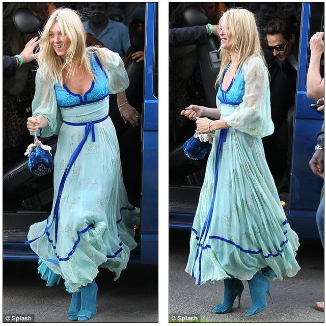 Bride-to-be Kate Moss goes 70s style as she heads to rehearsal dinner with fiancé Jamie Hince 3