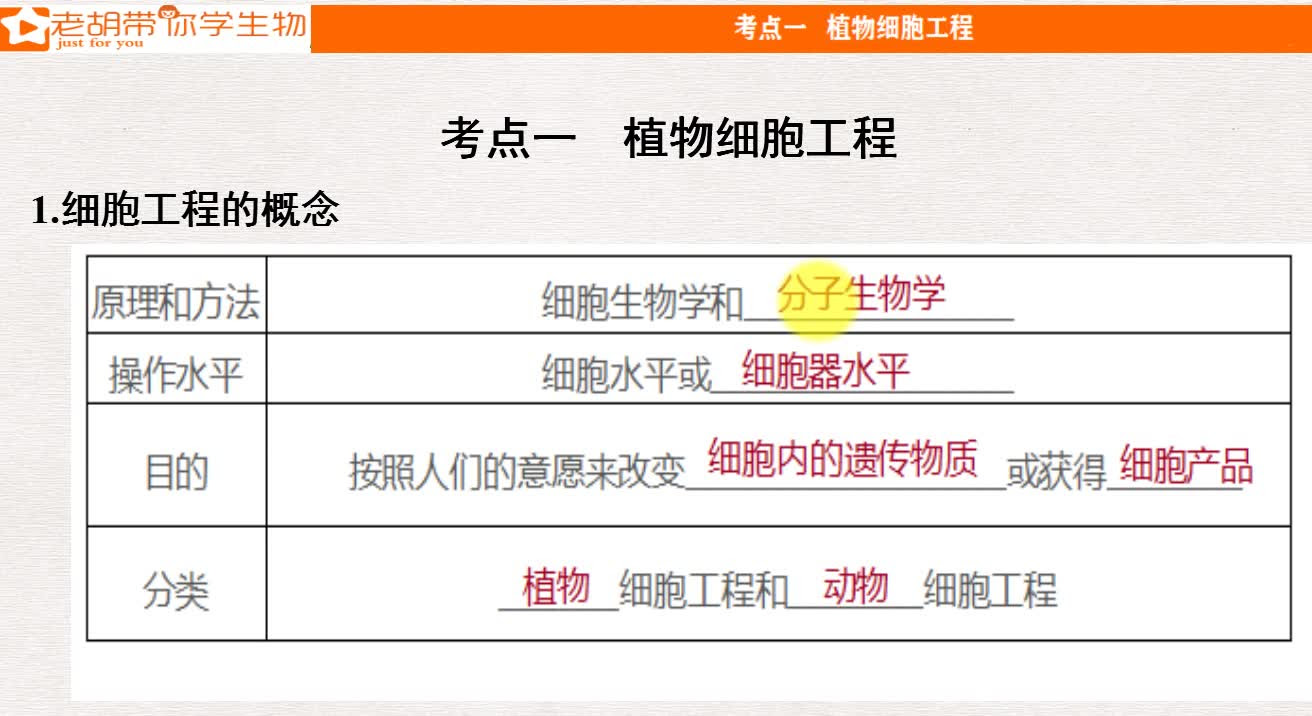植物细胞工程 老胡带你学生物 哔哩哔哩 つロ干杯 Bilibili