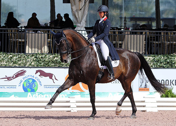 Kasey Perry-Glass and Dublet competing at the Wellington CDI3* Grand Prix. (C) 2016 Ken Braddick/dressage-news.com