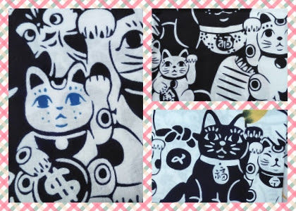 招き猫手ぬぐい 苺memo