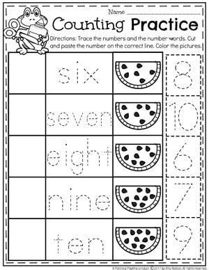  a worksheet for counting practice with watermelon numbers and the letter o