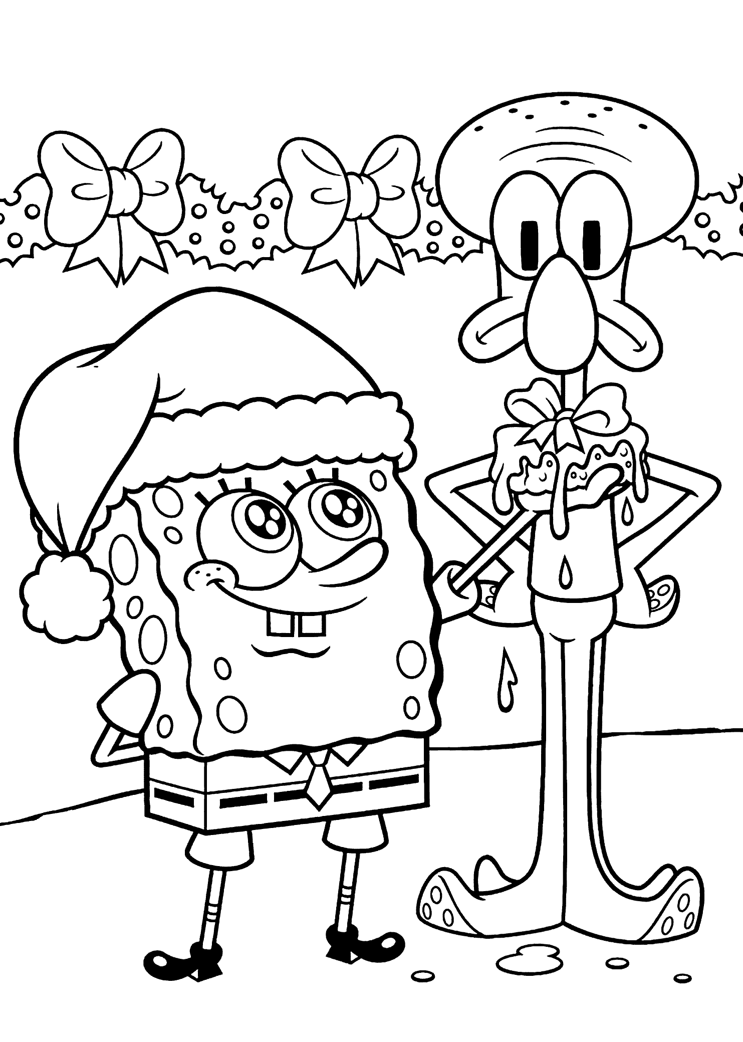 Free Spongebob Christmas Coloring Pages Free Printable Download