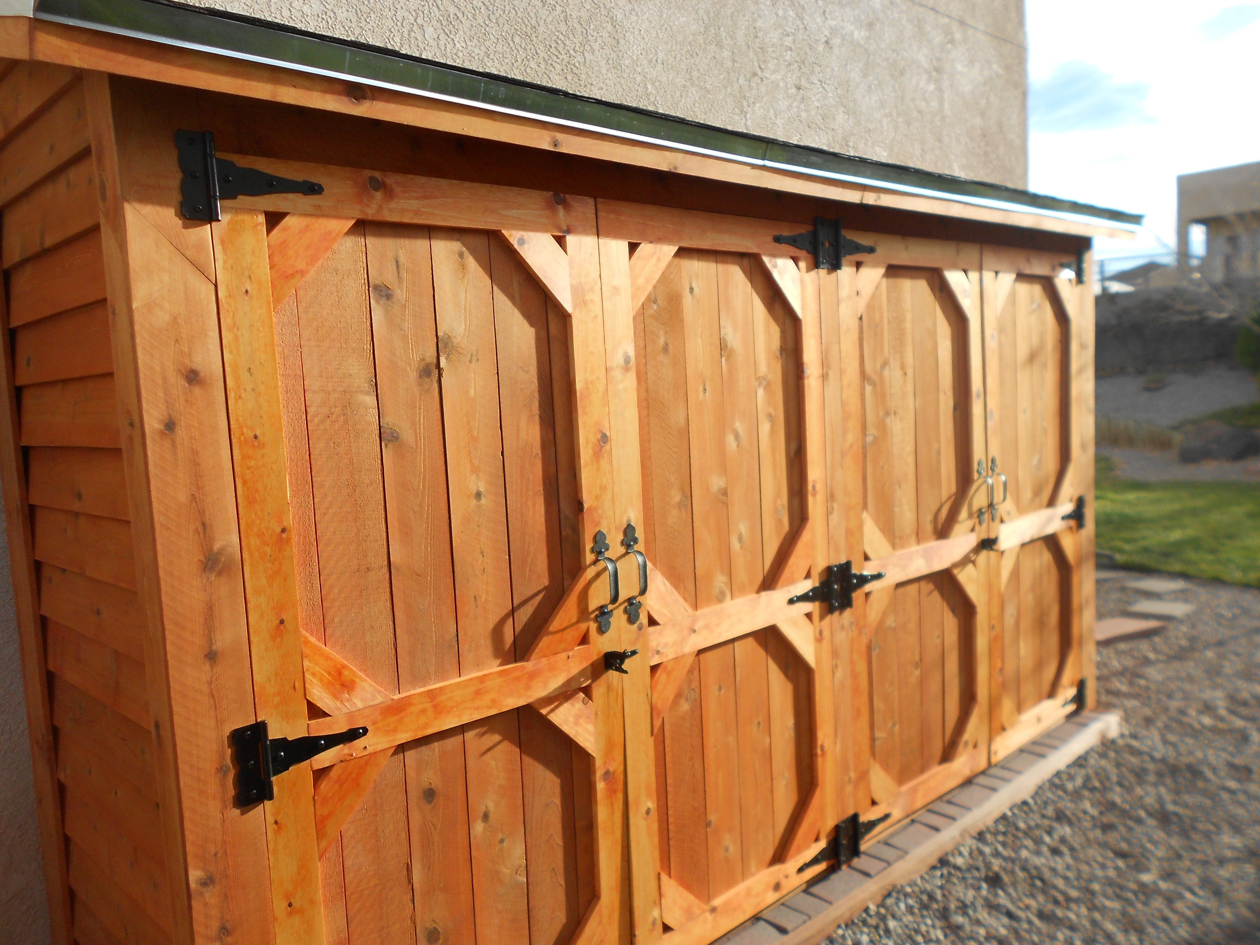 Ana White | Double Wide Cedar Fence Picket Storage Shed - DIY Projects