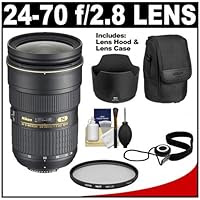 Nikon 24-70mm f/2.8G AF-S ED Zoom-Nikkor Lens with HB-40 Hood & Pouch Case + UV Filter + Accessory Kit for Nikon D3, D3s, D3x, D300, D40, D60, D5000, D90, D7000, D300s, D3000 & D3100 Digital SLR Cameras