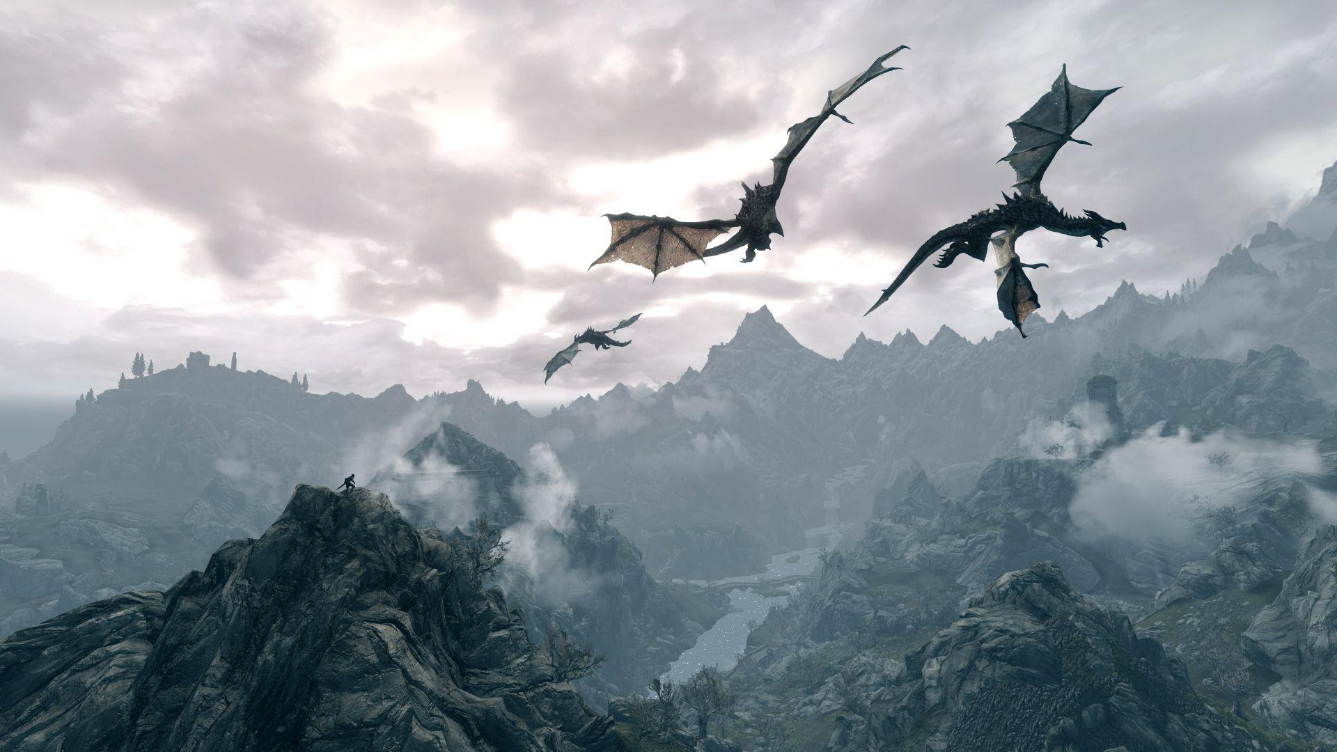 Wallpapers For gt; Skyrim Dragon Wallpaper Hd 1080p