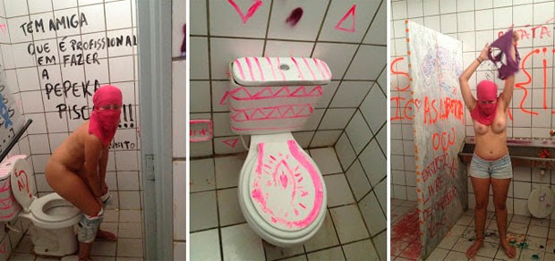 Fotos da ocupação do banheiro do Setor II da UFRN foram divulgadas na internet