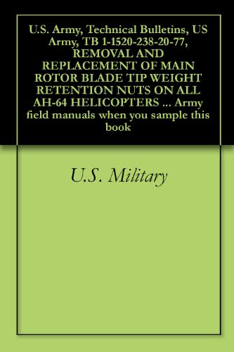 U.S. Army, Technical Bulletins, US Army, TB 1-1520-238-20-77, REMOVAL AND REPLACEMENT OF MAIN ROTOR BLADE TIP WEIGHT RETENTION NUTS ON ALL AH-64 HELICOPTERS ... Army field manuals when you sample this book