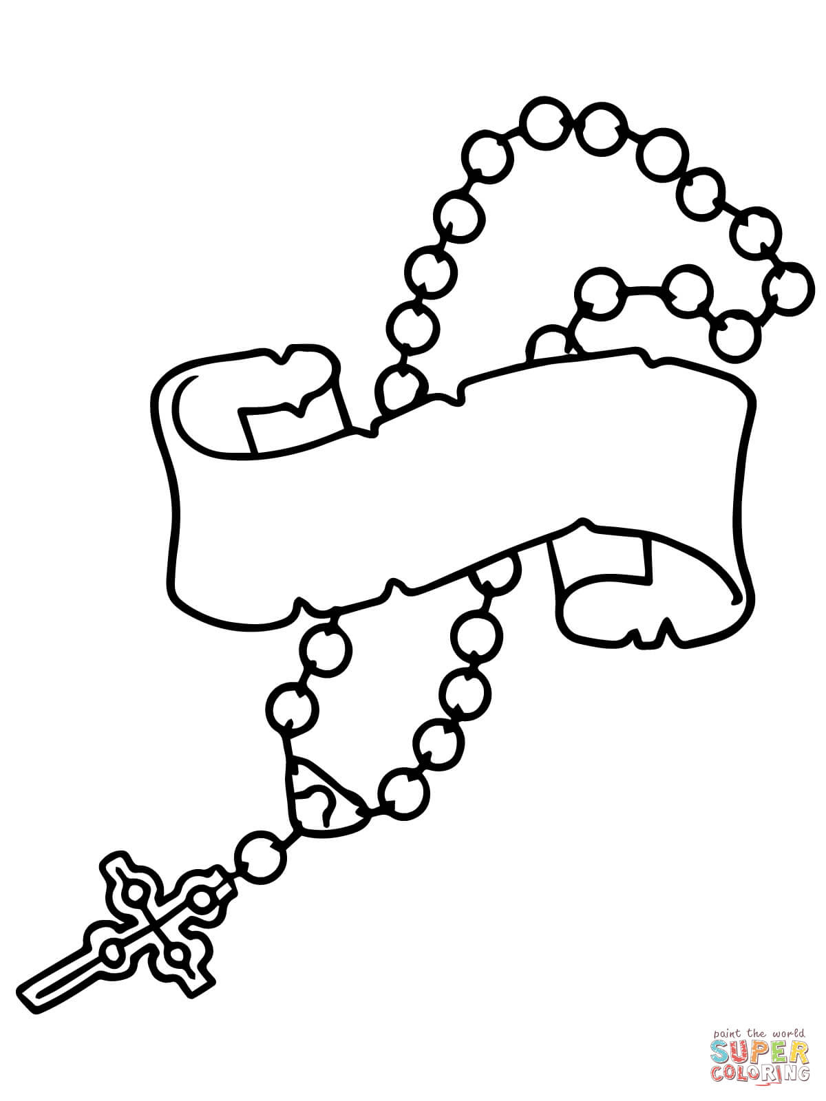 Download Rosary Coloring Page Printable - Coloring Home