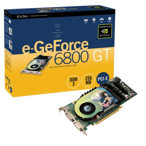 eVGA e-GeForce 6800 GT, 256MB DDR3, Dual DVI/TV-Out, PCI-Express (256-P2-N376-AX)