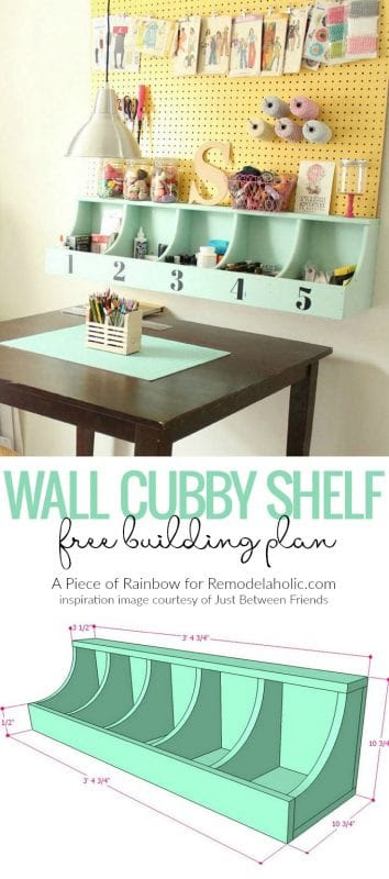 Diy Wall Cubby Shelf Free Building Plan @Remodelaholic