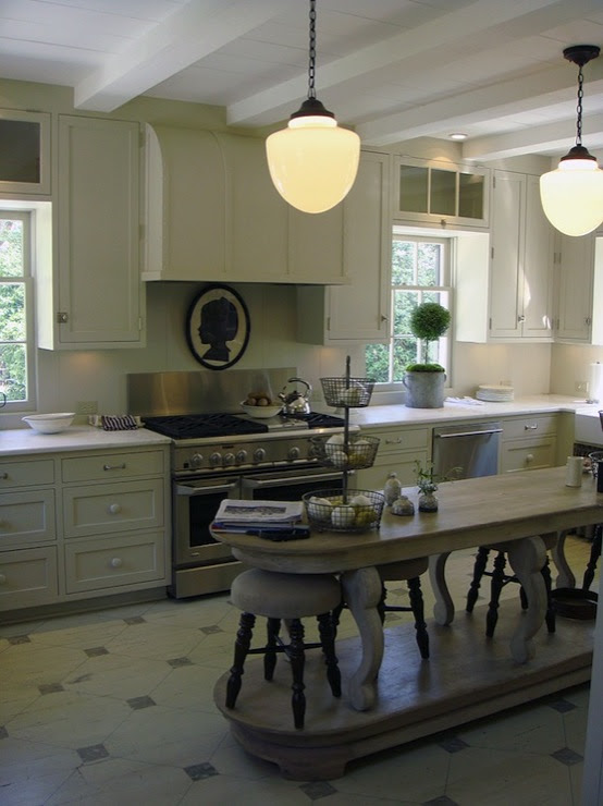 Oval Kitchen Island - Transitional - kitchen - Litchfield ...