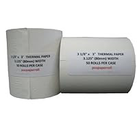 Universal 35763 Single-Ply Thermal Paper Rolls, 3-1/8 in. x 230 ft, White, 50/Carton