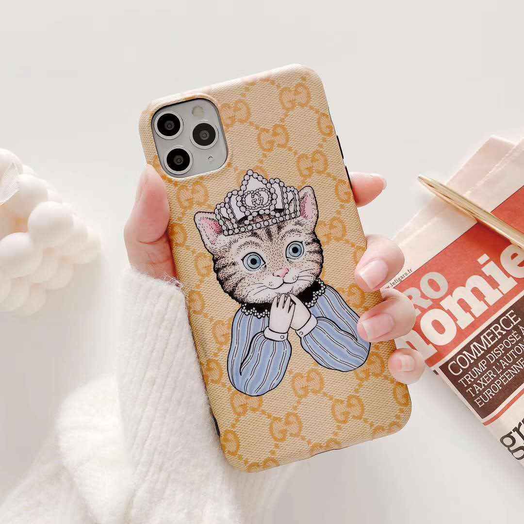 グッチ アイフォン11pro Maxケース かわいい ねこ柄 Gucci Iphone 11 11pro Xs Maxカバー レディス向け