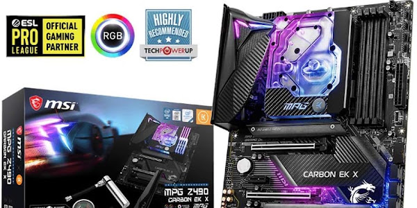MSI MPG Z490 Carbon EK X Gaming Motherboard (ATX, 10th Gen Intel Core, LGA 1200 Socket, DDR4, SLI, CFX, Dual M.2 Slots, USB 3.2 Gen 2, 2.5G LAN, DP/HDMI, Mystic Light RGB)