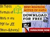 JEE Main Math Revision Notes - FREE PDF Download - Summarize of all Important Formula's in One PDF 