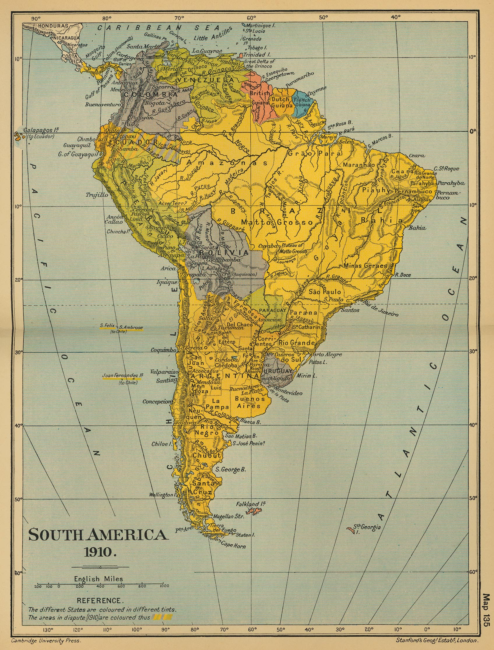 Map Of Souh America WHKMLA : Historical Atlas, South America Page