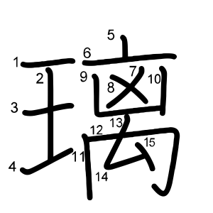 璃 の画数 部首 書き順 漢字辞典 さくら
