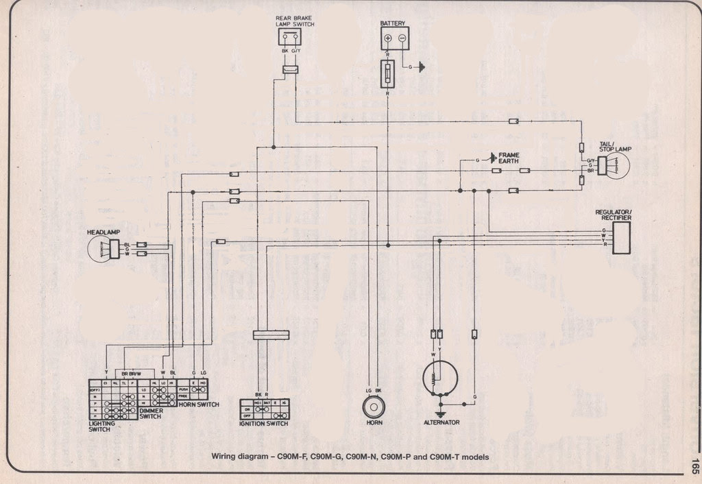 Honda C90 Wiring Diagram - http://eightstrings.blogspot.com