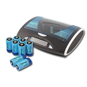 Tenergy T9688 Super Universal LCD Battery Charger with 8 C NiMH 5000mAh Rechargeable Batteries