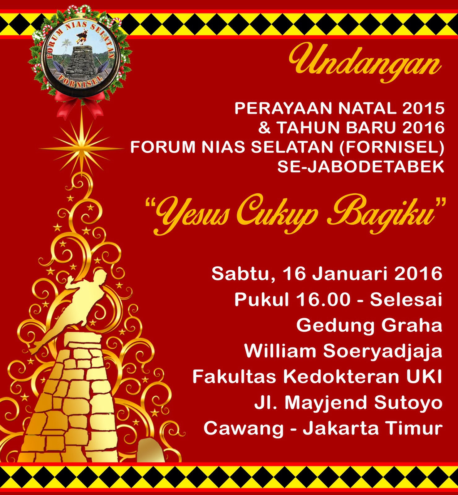 Nias Satu Undangan Perayaan Natal Tahun Baru 2016 Bagi Warga Nias Selatan Se Jabodetabek