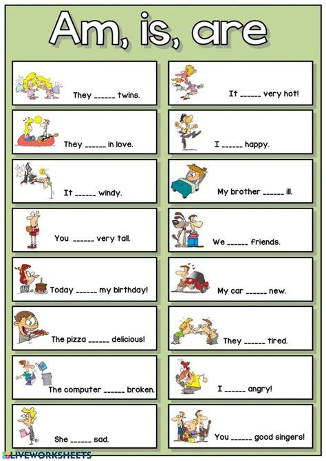  am is are interactive worksheet english phonics english lessons