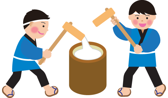 お正月餅つき ふでこや 無料沖縄イラスト