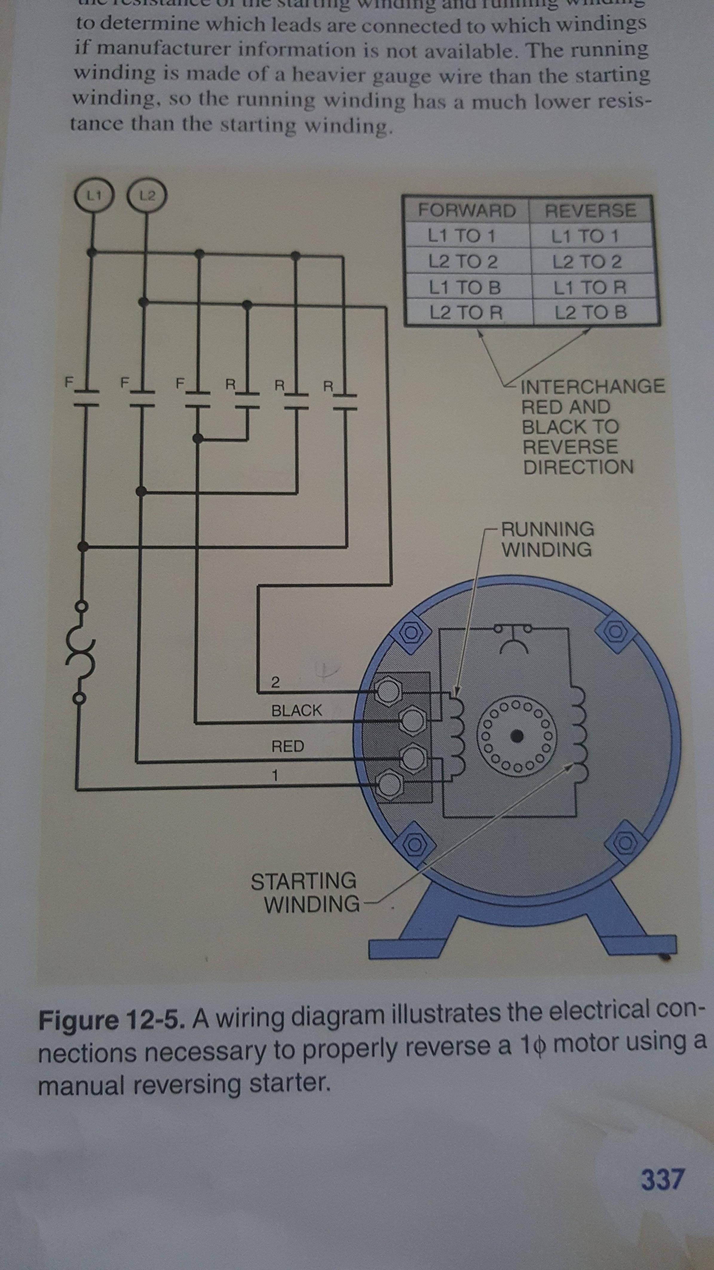 Reversing 6-lead single phase dual voltage motor with forward ...