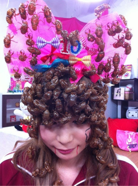 Bizarre Headwear of Japanese Cosplayer
