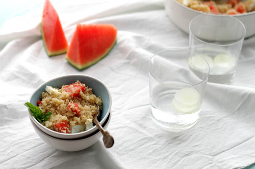 Quinoa, feta & watermelon salad