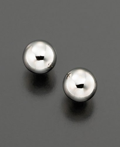 white gold studs. Our 14k White Gold Ball Stud