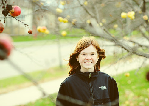Katie and the apple trees.