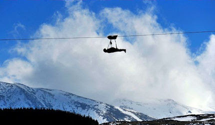 Reaching speeds of 100mph on the world's longest zipline