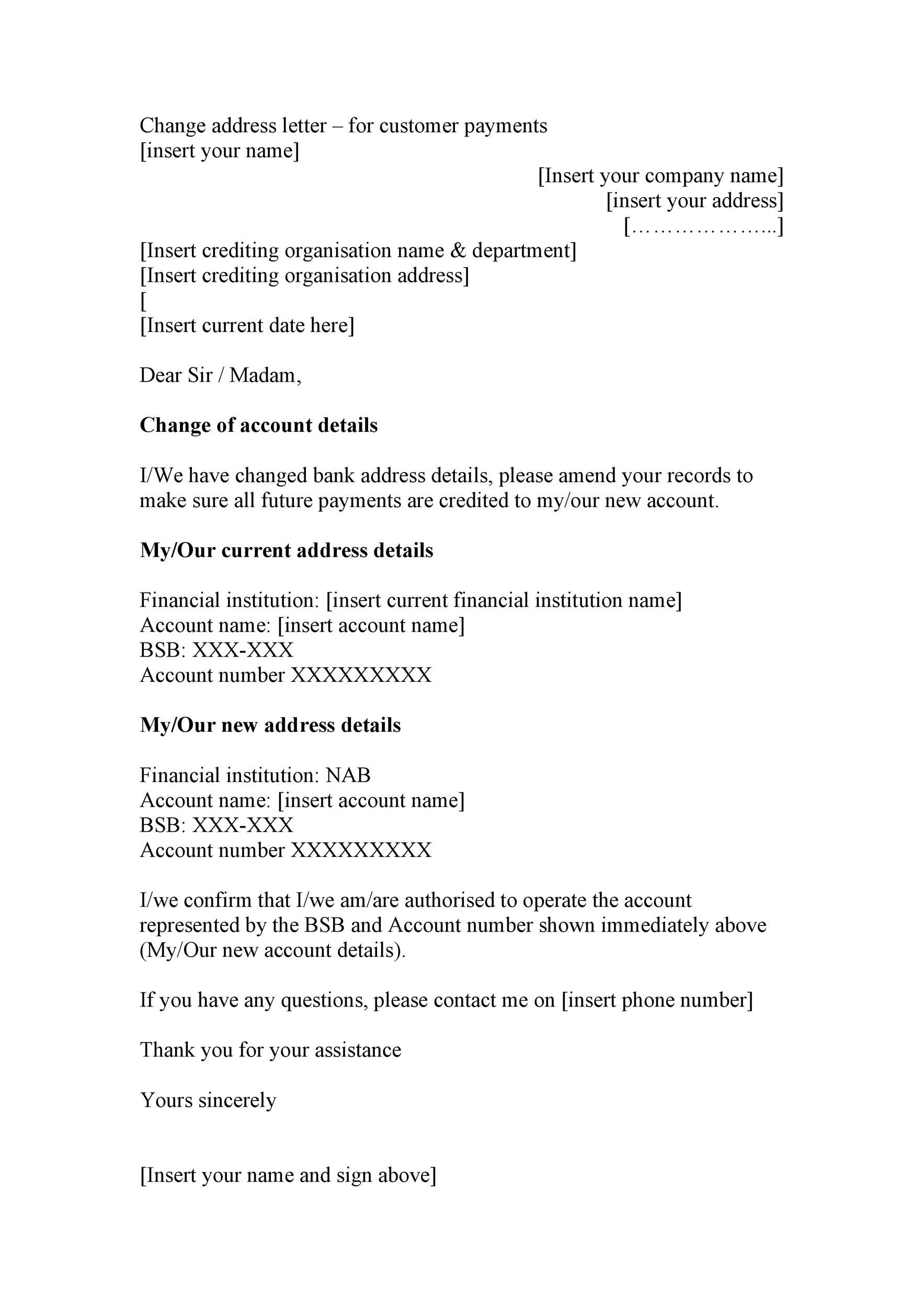 49 Best Change Of Address Letters (100% Free) ᐅ TemplateLab