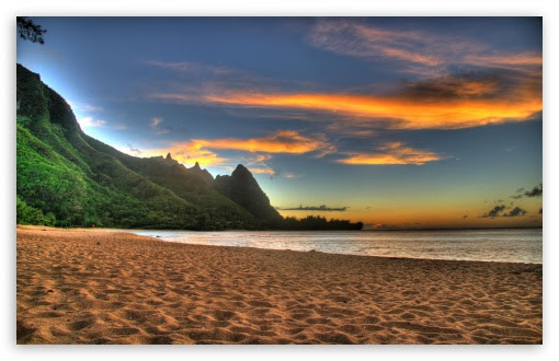 cartoon sunset on beach. cartoon sunset on each.