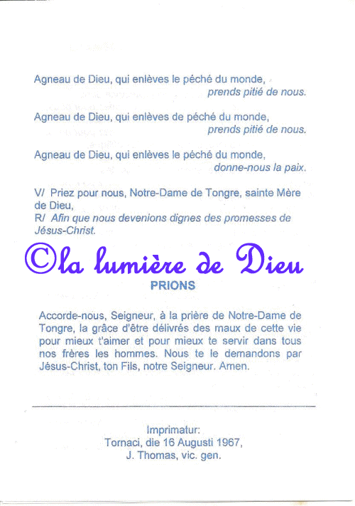 Litanies de Notre-Dame de Tongre