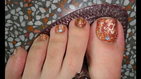 easy fall toe nail art tutorial youtube