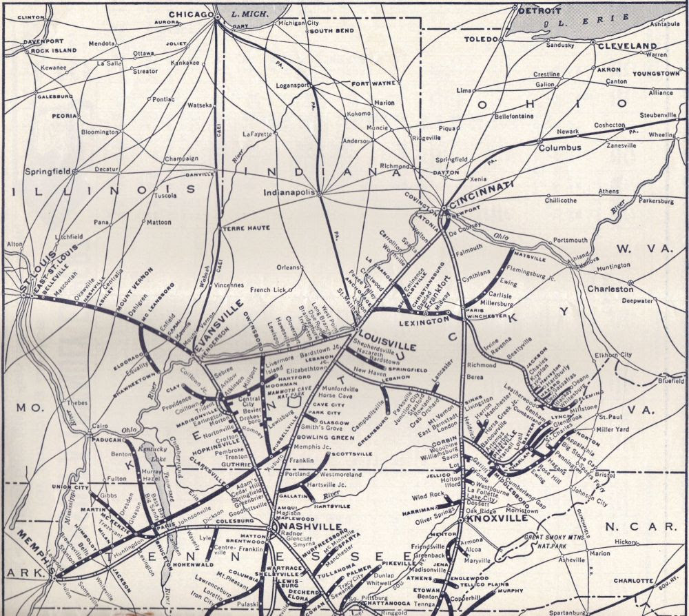 1958 Ln Railroad System Map
