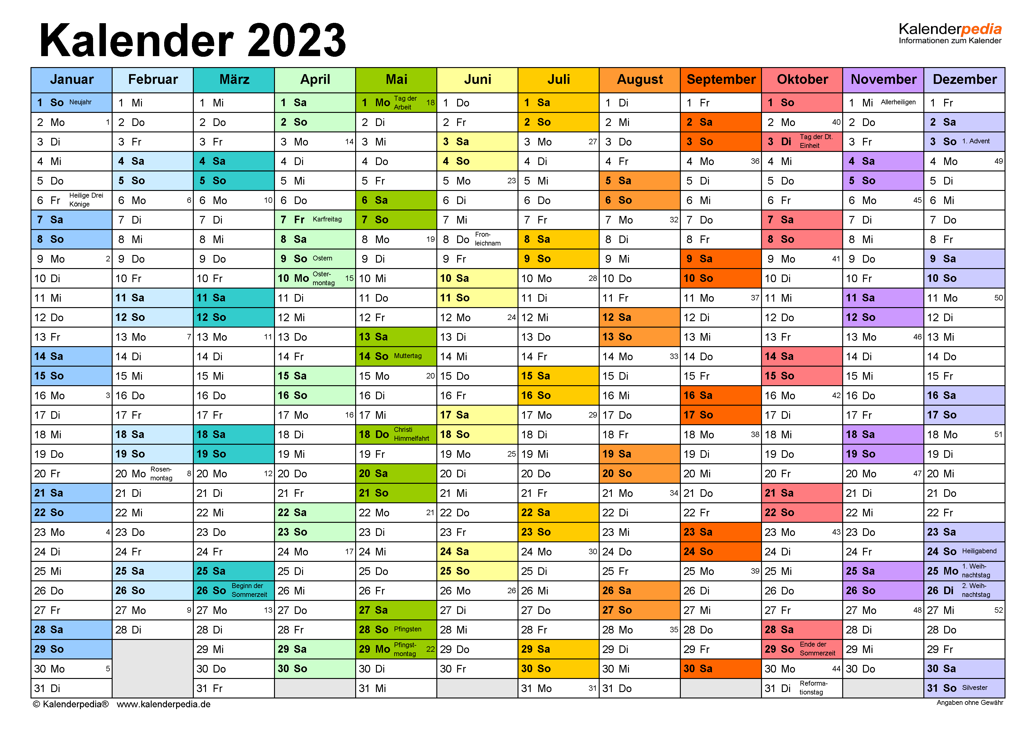 Kalender 2021 Nrw Din A4 Zum Ausdrucken / Kalender 2021 ...