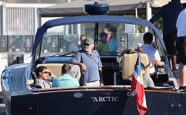 Ahoy there captain! The Godfather II star was happy and relaxed on board 