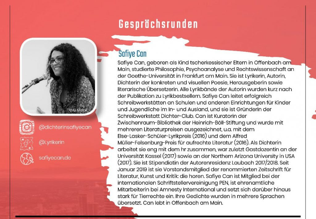 Termine Safiye Can Lyrikerin Dichterin Der Konkreten Und Visuellen Poesie Autorin Literarische Ubersetzerin