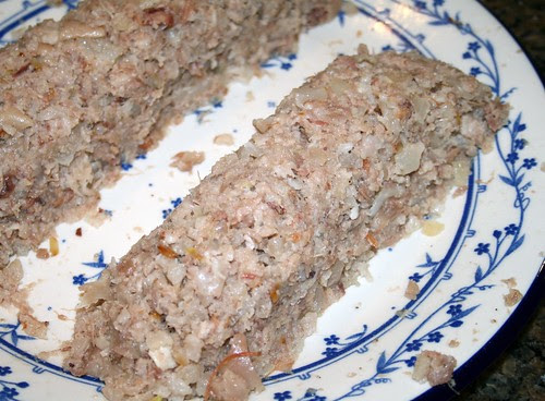Pig's feet packed into sausages