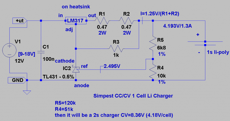 Simple Lithium Ion Lipo Battery Charger