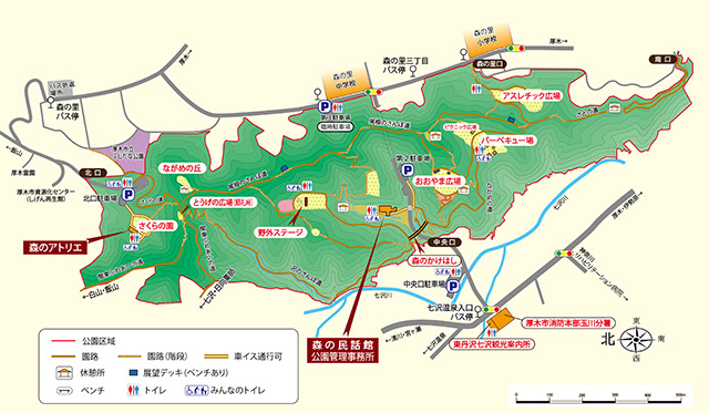 神奈川県立 七沢森林公園 公園紹介 園内マップ