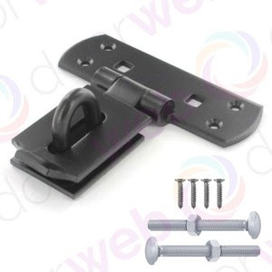  HASP AND STAPLE Heavy Duty Bar Shed Door Gate BLACK 150mm / 6" eBay