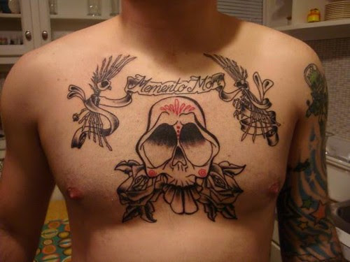 Tattoo -- Sugar Skull (pre color) by David Lozeau.
